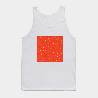 White Polka Dots on Orange Background Tank Top